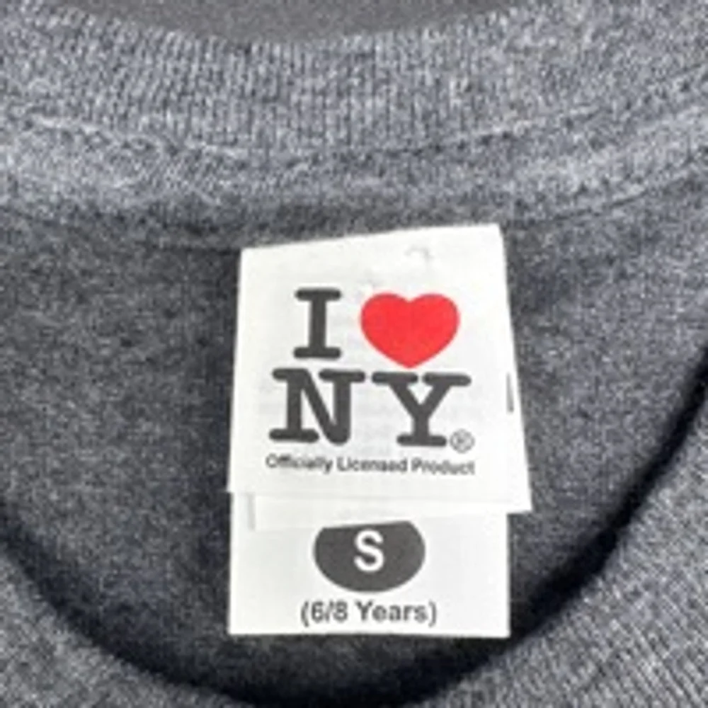 Kids I Love NY T-Shirt Size S (6/8) Gray Red NEW